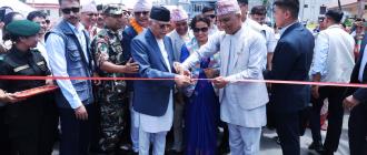 दमकमा सडक उद्घाटनपछि ओलीले भने : ‘अब विशाल रङ्गशाला निर्माण गरिनेछ’
