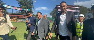 कुलमानले गरे टियू क्रिकेट मैदानको अनुगमन, चाँडो काम सक्न निर्देशन