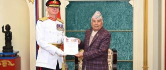 राष्ट्रपति पौडेलसमक्ष गोर्खा विग्रेडको वार्षिक प्रतिवेदन प्रस्तुत