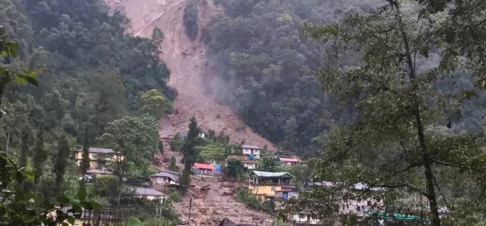 सिक्किमको रिम्बीमा भीषण पहिरो, ३० भन्दा बढी घर प्रभावित